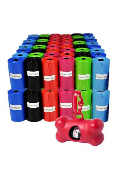Ropet Set of 600 hygienic bags for dogs, cats with bone-shaped dispenser, multicolor