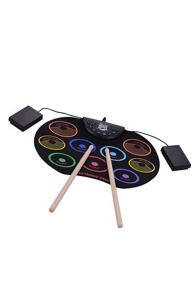Choice Compact Size Roll-Up Drum Set Electronic Drum Kit 9 Silicon Drum Pads USB/Battery Powered with Dr...