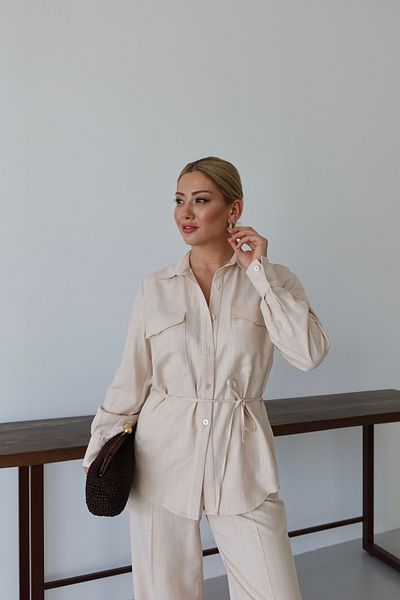 VUNTAL Linen Blend Women's Double Suit