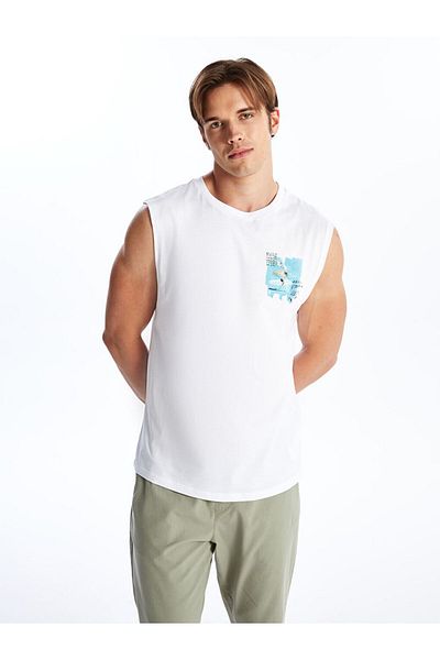 LC Waikiki Lcw Crew Neck Printed Men's Sleeveless T-Shirt Fast Fashion