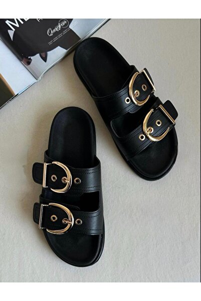 cevaplus Black Women's Slippers Soft Sole