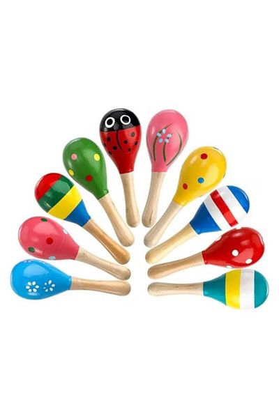 Star Master Set 2 instrumente muzicale pentru copii, maracas din lemn, 18,5 cm