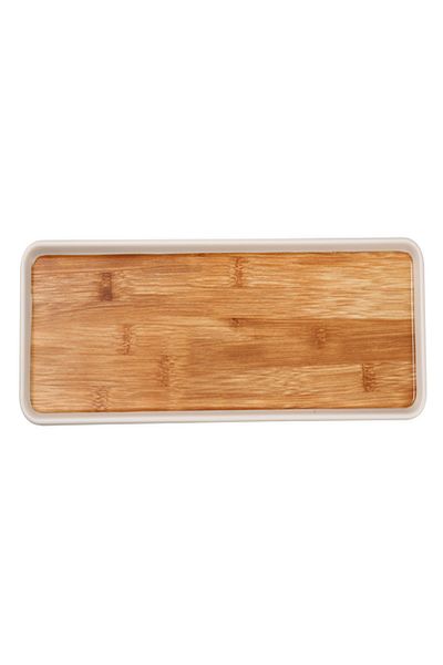 Felli Elegant Durable Rectangular Melamine and Bamboo Serving Tray