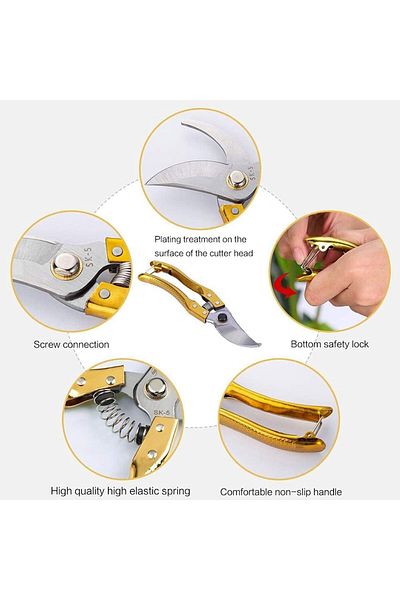 Generic 8-Inch Stainless Steel Pruning Shears – Professional Sharp Garden Secateurs.