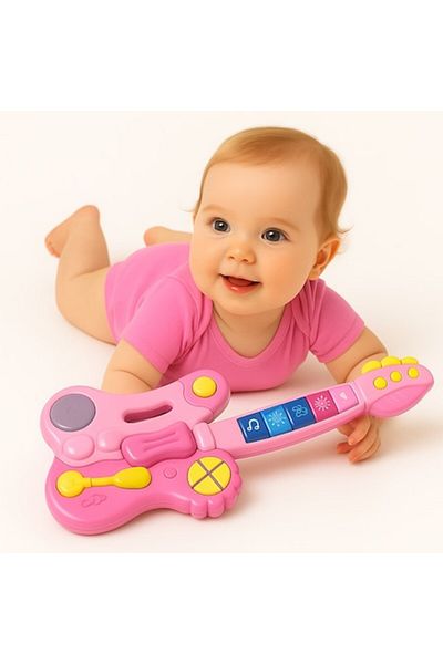 Smart Vibe Chitara Muzicala pentru Copii MiniStar Indiggo® Taste Multifunctionale, Pink