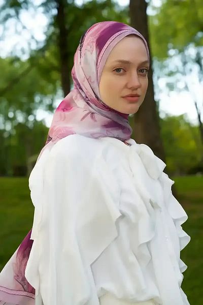 Madame Polo Σάλι Prestige Vintage Pattern - Μωβ