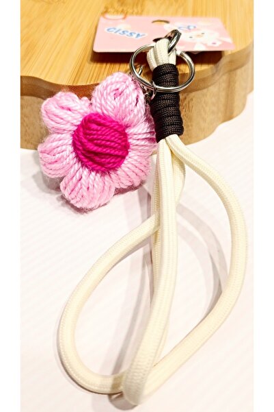 Monalisa Home سلسلة مفاتيح مزخرفة بنمط زهرة محبوكة