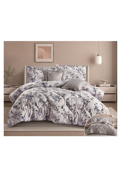 smart home Double-sided comforter set, 6-piece bedspread, 6-piece comforter with filling, 100% microfiber