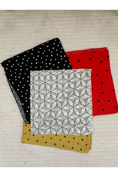 ÇELİKSİLVERTAKI Patterned Scarf Set of 4