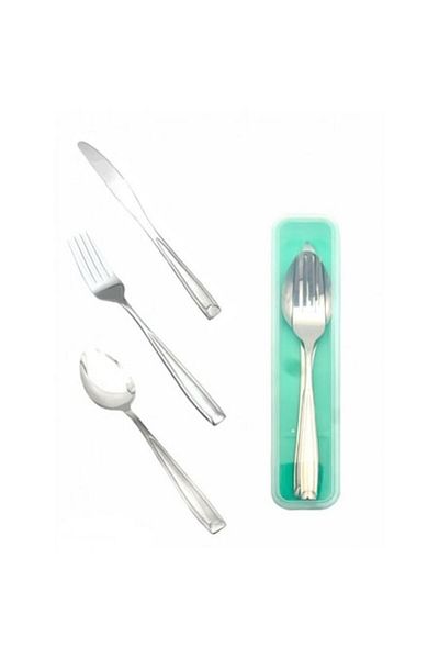 OEM Set of 3 stainless steel cutlery + PVC box