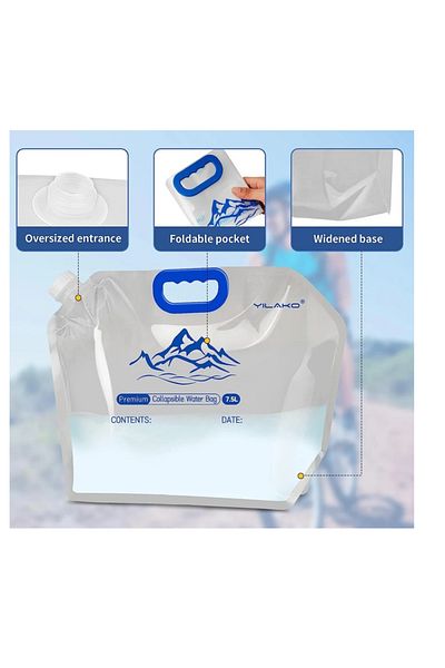 Yilako Set of 2 Yilako water bags, 2 x 7.5 l, plastic, transparent