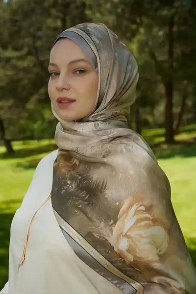 Madame Polo Σάλι Crystal Perla Pattern - Oil Green