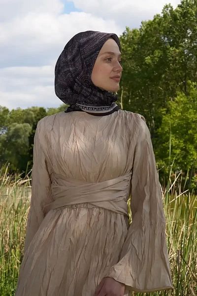 Madame Polo Φουλάρι Rustic Mistral Pattern - Bitter Brown