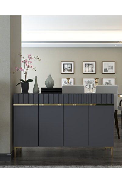 cantek dizayn SWİSSCT (KM120) KONSOL ANTRASİT-ALTIN