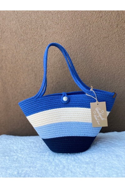 ELÇİÇEK HOME Ψάθινη τσάντα, τσάντα παραλίας, τσάντα ώμου (MINIBOY)