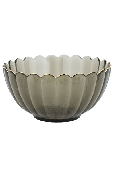 Alsaif Gallery Al Saif Gallery Glass Bowl, 8×15.5 cm - Grey