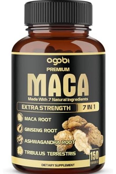 agobi 7in1 Premium Maca Root Capsules with Ashwagandha, Ginseng, Tribulus Terrestris and More Equiva