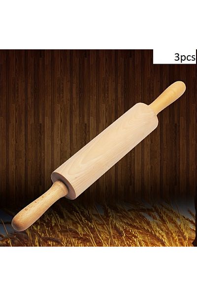Generic Three wooden rolling pins, rolling pin, dough roller