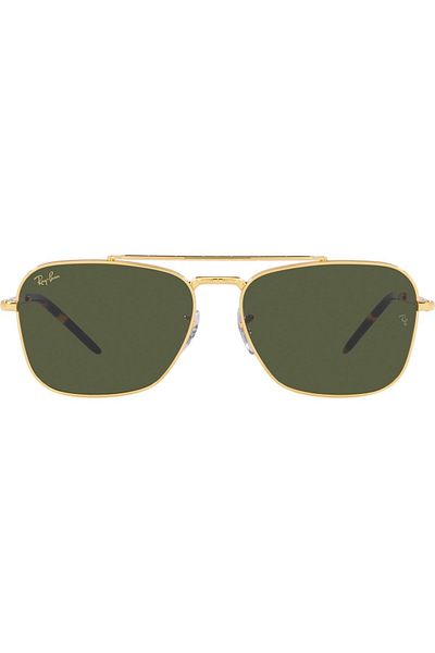 Ray-Ban Ray-Ban RB3636 New Caravan 919631 – Unisex Glasses, Gold, Green Classic G-15 Lenses, Size 55