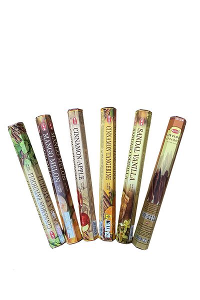 K KATHODE Mixed Set of 120 Scented Sticks Hem, Cinnamon Patchouli, Mango Melon, Cinnamon Apple