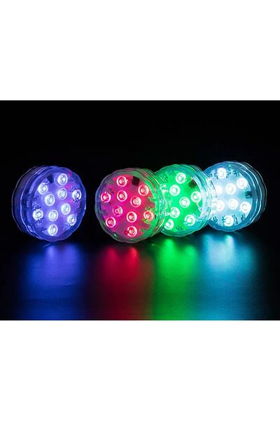 K KATHODE Set of 4 Underwater LED Bulbs for Swimming Pool, Jacuzzi, Aquarium, Ip68, 16 RGB Colors, Remote Control