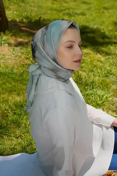 Madame Polo Φουλάρι Rustic Rosie Pattern - Μέντα