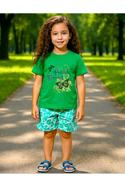 Windy Island Детска тениска с пеперуда отпред и отзад за момичета