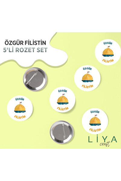 LiyaCraft 5 Adet Özgür Filistin Rozet 2