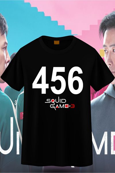 VİZYON İKRA Squid Game 3Rd. Season 456 Player Front and Back Printed Unisex T-Shirt/T-Shirt - All Age Groups