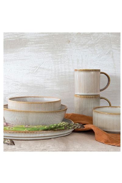 EasyLife Domus Glossy Glaze Coated Ceramic Bowl Beige 16.5cm