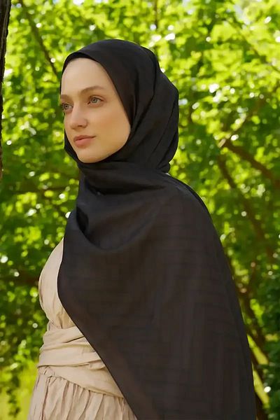 Madame Polo Σάλι Hyper Zigzag Pattern - Bitter Brown
