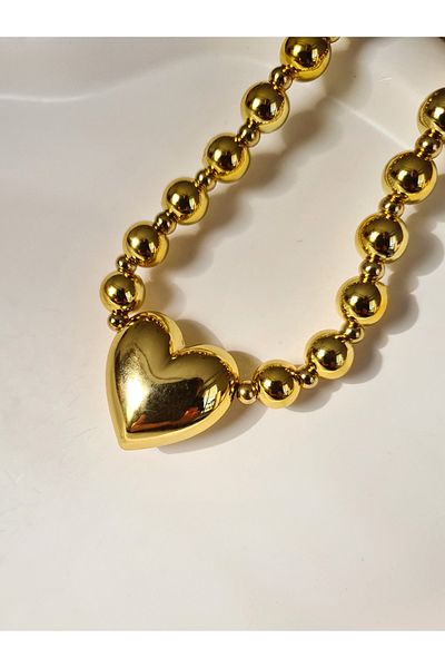 Mirage Design Gold Detailed Steel Necklace 22