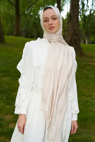 Madame Polo Σάλι Ζακάρ με μοτίβο Elegance Lace - İnci