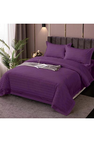 OEM OrizzFlare Damask Polycotton Bed Linen, 4-piece, Double Bed, 230 x 250 cm, Purple