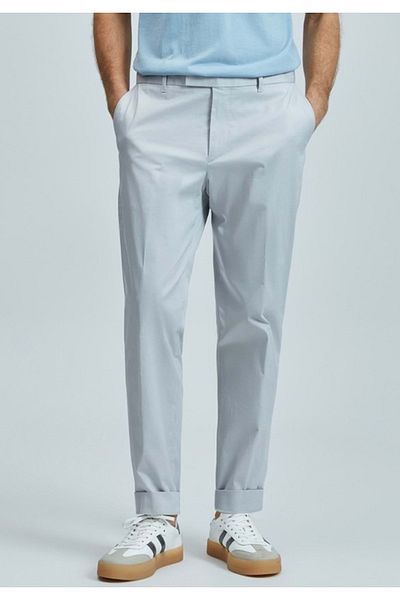 Lufian 111190339 Plus Smart Men's Chino Trousers Slim Fit Men's Trousers Stone
