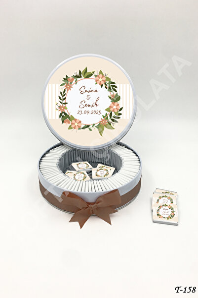 KAKAO AĞACI 100 Adet Çiçekli Gelin & Damat Çikolatası