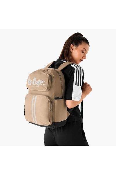 Lee Cooper Lee Cooper Logo Print Backpack with Adjustable Shoulder Straps