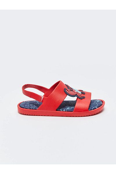 LC Waikiki Lcw Steps Claret Red Single Strap Patch Detailed Boys' Sandals