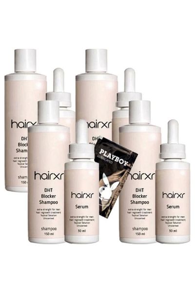 Enseb Hairxr Dht Blocker Shampoo 150 ml X 4 Pcs + Serum 30 ml X 4 Pcs + Gel