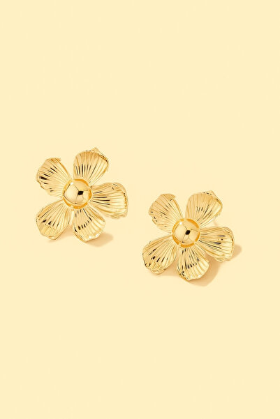 AURRARİ Gold Flower Papatya Küpe