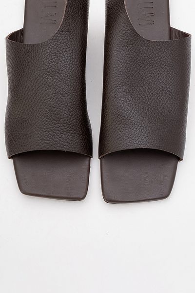 LuviShoes Lucky Brown Genuine Leather Women's Slippers