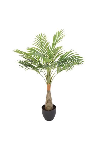 DESİGN Artificial Areca Palm Plant, Azay Design, with long green leaves and tall trunk H 80 cm