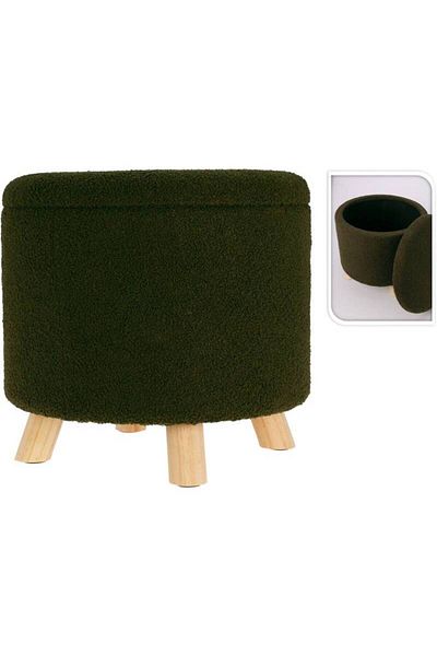 Excellent Stool with storage space TEDDY 40 cm green