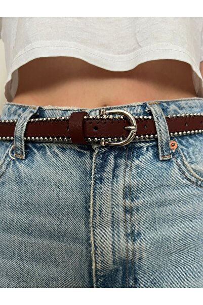 Eksibir Zincir Dikişli Kadın Kemeri Elbise Kemeri Pantolon Kemeri