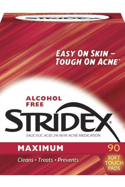 Stridex Soft Cotton Pads for Acne Treatment and Skin Cleansing, 90 Pieces