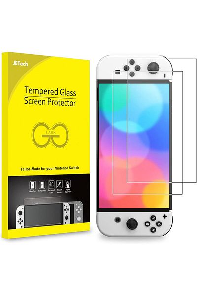 JETech Tempered Glass Screen Protector Compatible with Nintendo Switch OLED (7-Inch) - Pack of 2