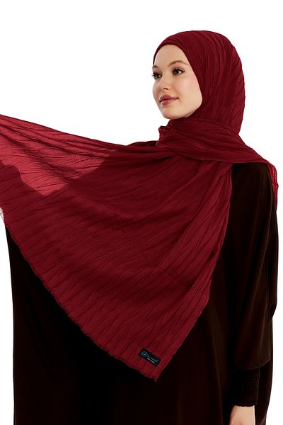 Altobeh Pleated Bamboo Shawl - Claret Red