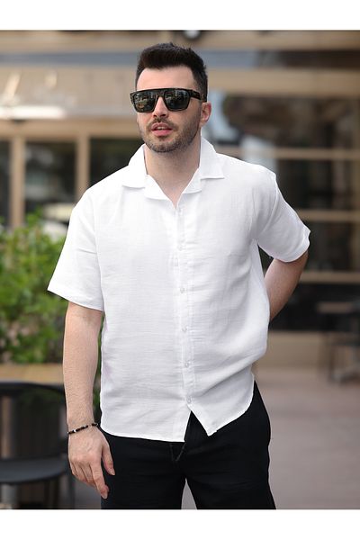 LUMAST Short Sleeve Light Linen Shirt