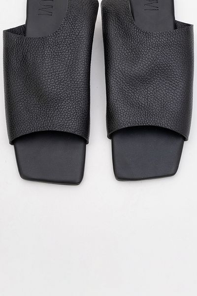 LuviShoes Lucky Black Genuine Leather Women's Slippers