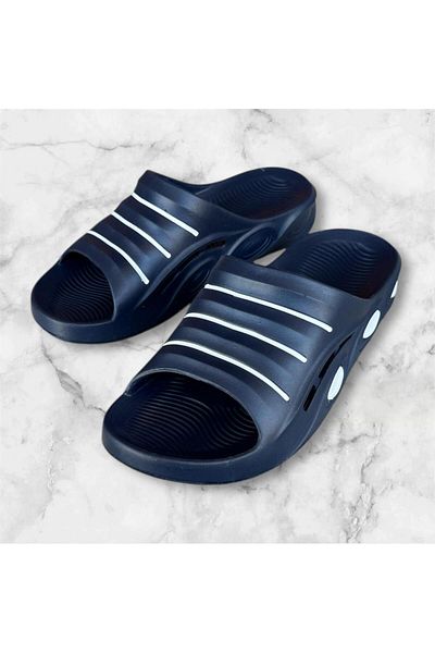 AkınalBella Akinalbella Men's Navy Blue Light Sole Pool Beach Daily Slippers